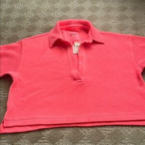 Aerie Pink Collared Pullover